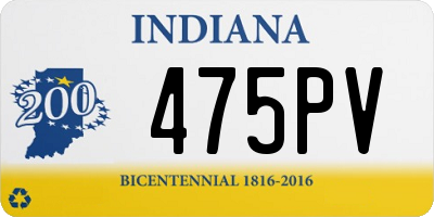 IN license plate 475PV