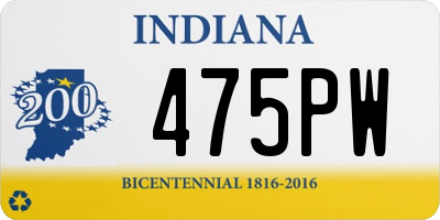 IN license plate 475PW