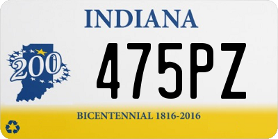 IN license plate 475PZ