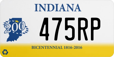 IN license plate 475RP