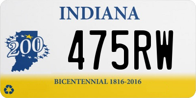 IN license plate 475RW