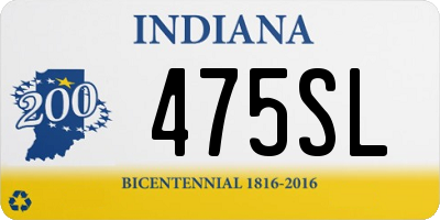 IN license plate 475SL