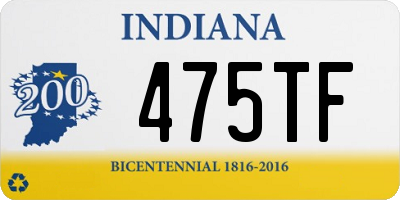 IN license plate 475TF