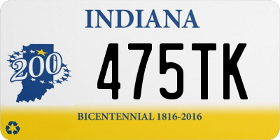 IN license plate 475TK