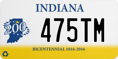 IN license plate 475TM