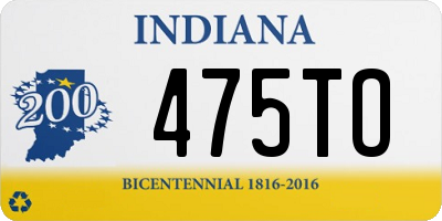 IN license plate 475TO