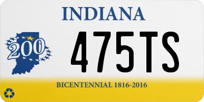 IN license plate 475TS