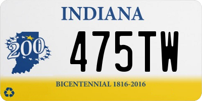 IN license plate 475TW