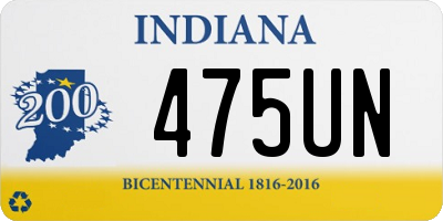 IN license plate 475UN