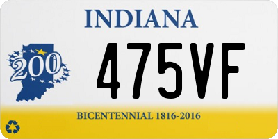 IN license plate 475VF