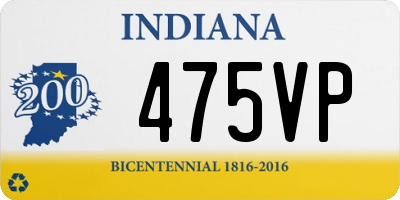 IN license plate 475VP