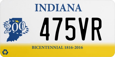 IN license plate 475VR