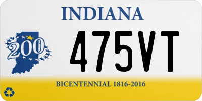 IN license plate 475VT