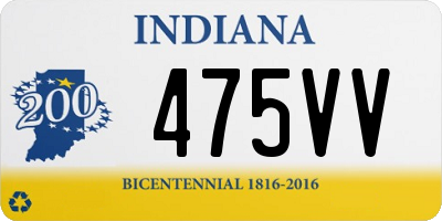 IN license plate 475VV