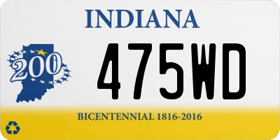 IN license plate 475WD