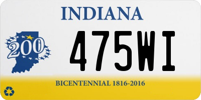 IN license plate 475WI