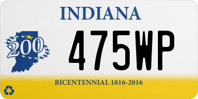 IN license plate 475WP