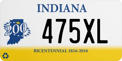 IN license plate 475XL