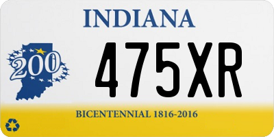 IN license plate 475XR