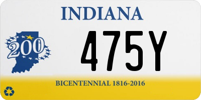 IN license plate 475Y