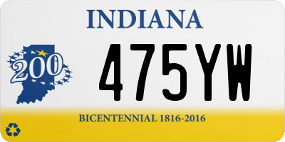 IN license plate 475YW