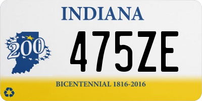 IN license plate 475ZE