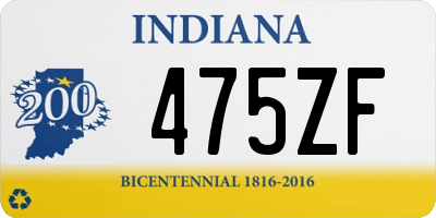 IN license plate 475ZF