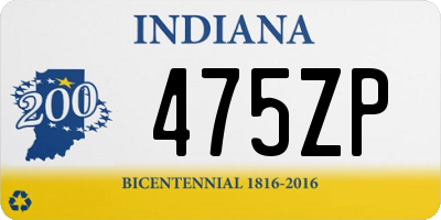 IN license plate 475ZP