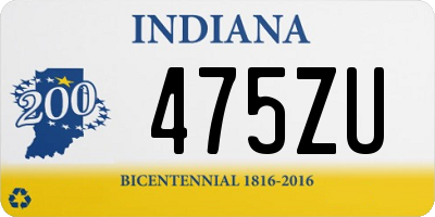 IN license plate 475ZU