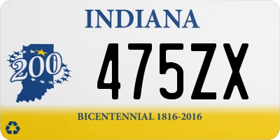 IN license plate 475ZX