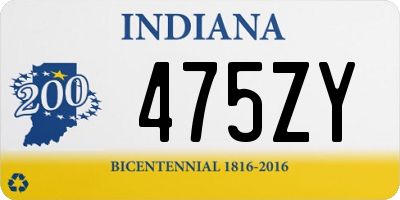 IN license plate 475ZY