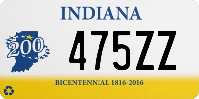 IN license plate 475ZZ