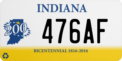 IN license plate 476AF