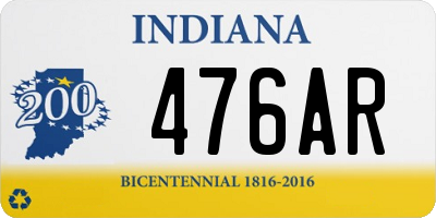 IN license plate 476AR