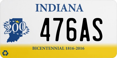 IN license plate 476AS