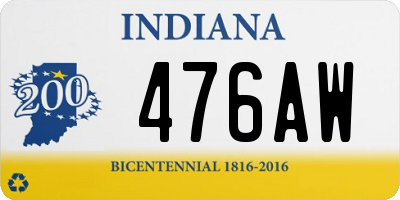 IN license plate 476AW