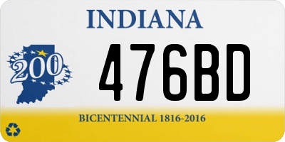 IN license plate 476BD