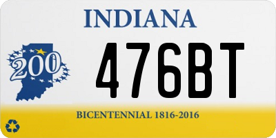 IN license plate 476BT