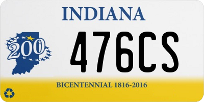 IN license plate 476CS