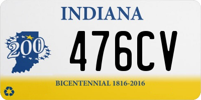 IN license plate 476CV