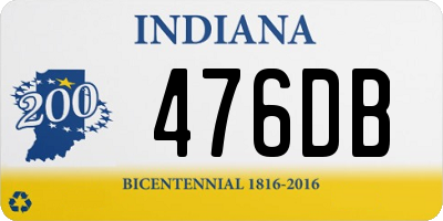 IN license plate 476DB