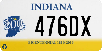 IN license plate 476DX