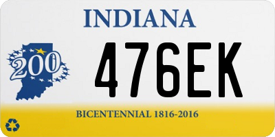 IN license plate 476EK