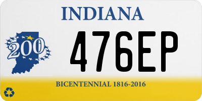 IN license plate 476EP