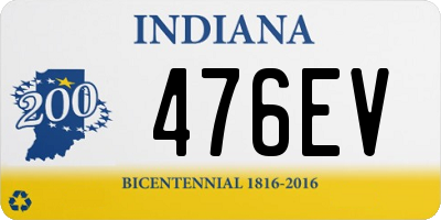 IN license plate 476EV