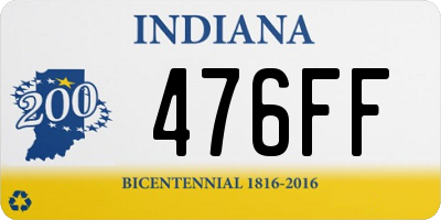 IN license plate 476FF