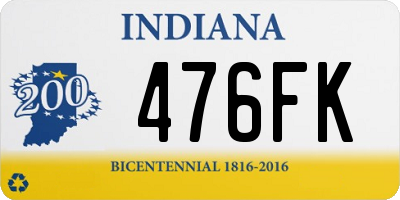 IN license plate 476FK