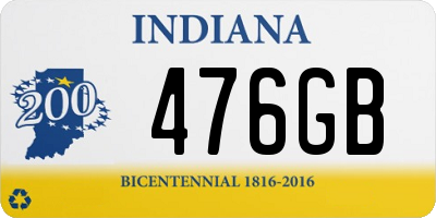 IN license plate 476GB