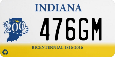 IN license plate 476GM