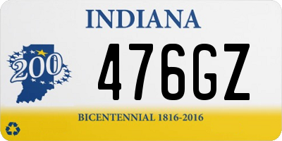 IN license plate 476GZ